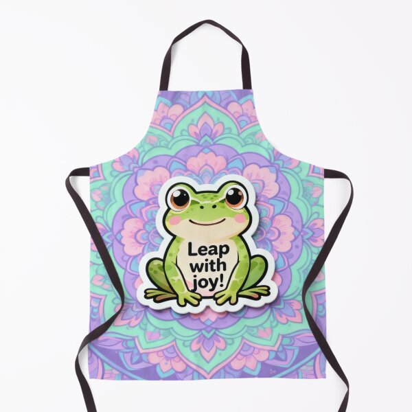 Item preview, Cute Frog Leap with Joy Inspirational Quote Kawaii Aesthetic Sticker" designed and sold by Chromatic Artistry.