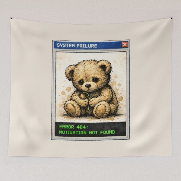 Item preview, Motivation Not Found Procrastination Internet Error designed and sold by SplashTastic.