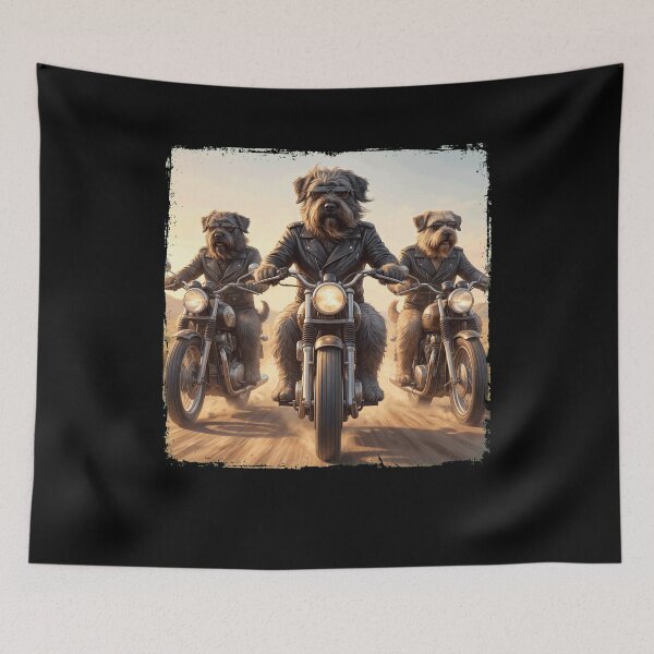 Item preview, Funny Bouvier des Flandres Motorcycle Meme Dog Lover designed and sold by DoodleTortle.