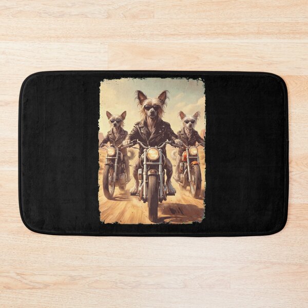 Item preview, Funny Chinese Crested Dog Motorcycle Meme Dog Lover designed and sold by DoodleTortle.