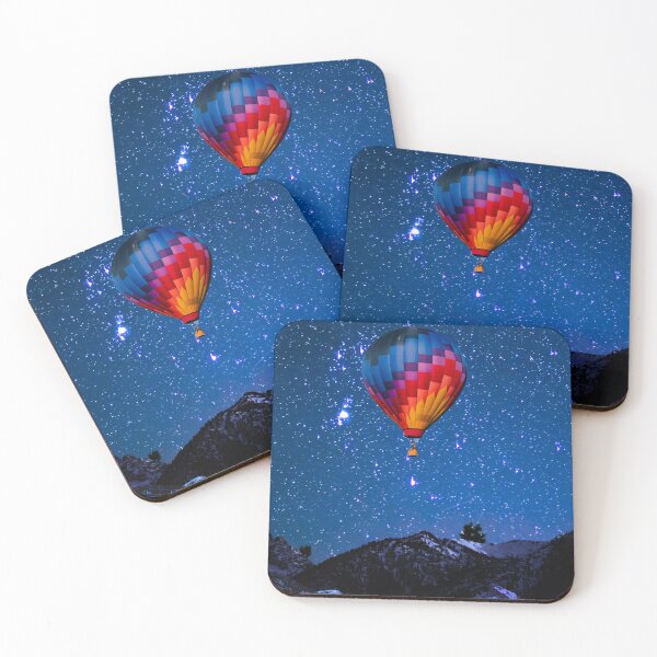 Item preview, Colorful Hot Air Balloon Under Starry Night Sky designed and sold by berwies-artwork.