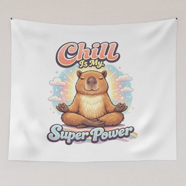 Item preview, Chill Is My Super Power Capybara designed and sold by Art by Debasish.