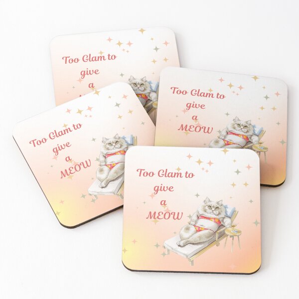 Item preview, A Cat Sunbathing "Too Glam to Give a Meow" designed and sold by Soulstar Designs.