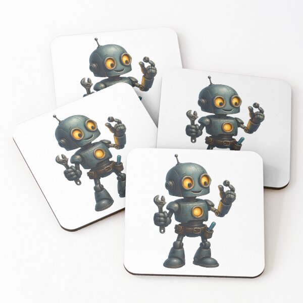 Item preview, Friendly Little Robot Fixing Tiny Parts designed and sold by Yomere.