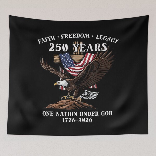 Item preview, 250 Years Faith Freedom Legacy Eagle Patriotic USA 1776-2026 One Nation Under God designed and sold by Tanjaberto.