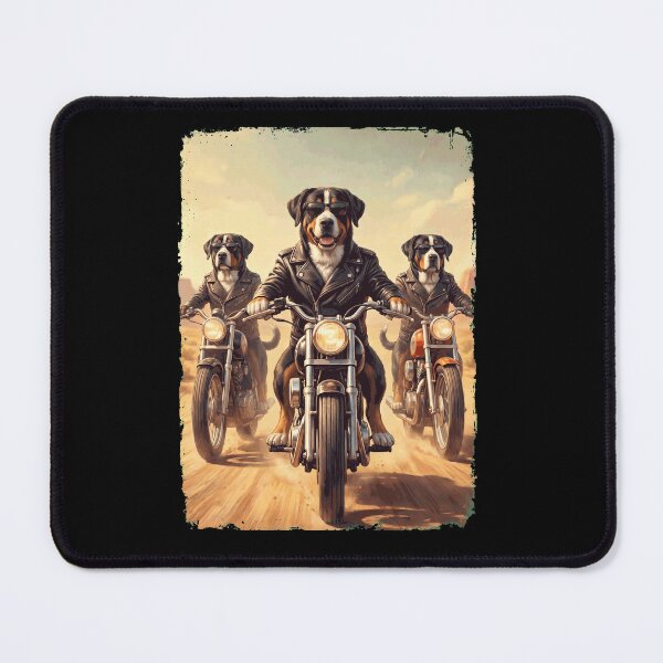 Item preview, Funny Greater Swiss Mountain Dog Motorcycle Meme Dog Lover designed and sold by DoodleTortle.