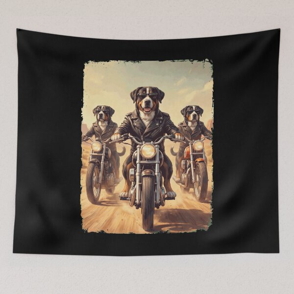 Item preview, Funny Greater Swiss Mountain Dog Motorcycle Meme Dog Lover designed and sold by DoodleTortle.