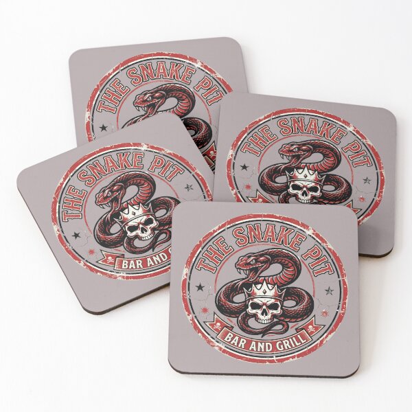Item preview, The Snake Pit Bar and Grill Vintage Skull Snake Graphic – Retro Biker Pub Style Design designed and sold by TheStephanieRome.
