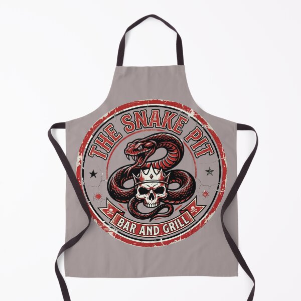 Item preview, The Snake Pit Bar and Grill Vintage Skull Snake Graphic – Retro Biker Pub Style Design designed and sold by TheStephanieRome.