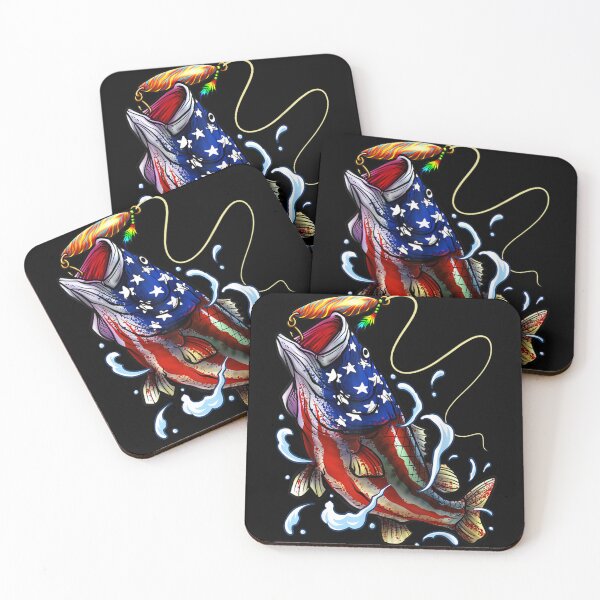 Item preview, Patriotic Bass Fishing American Flag Fisherman 4th of July USA designed and sold by Tanjaberto.