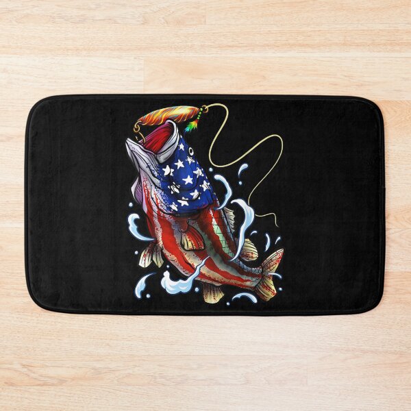 Item preview, Patriotic Bass Fishing American Flag Fisherman 4th of July USA designed and sold by Tanjaberto.