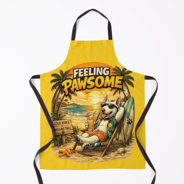 Item preview, Funny Bull Terrier Beach Design – Feeling Pawsome Summer Vibes Vacation Dog designed and sold by PixelsPaws.