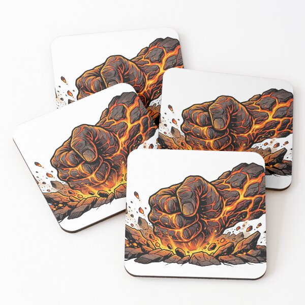Item preview, Volcanic Magma Rock Fist Smash - Comic Book Style Action Art designed and sold by AuraDraftStudio.