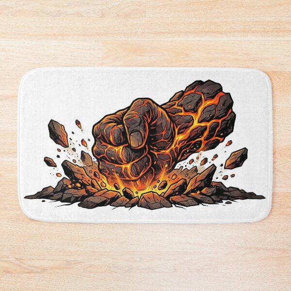Item preview, Volcanic Magma Rock Fist Smash - Comic Book Style Action Art designed and sold by AuraDraftStudio.