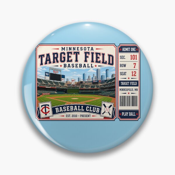 Item preview, Minnesota Target Field Vintage Ticket Poster Retro Baseball Stadium Art Minneapolis Skyline Ballpark designed and sold by GhostDawgs.