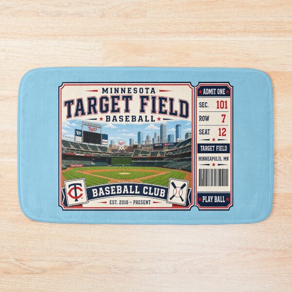 Item preview, Minnesota Target Field Vintage Ticket Poster Retro Baseball Stadium Art Minneapolis Skyline Ballpark designed and sold by GhostDawgs.