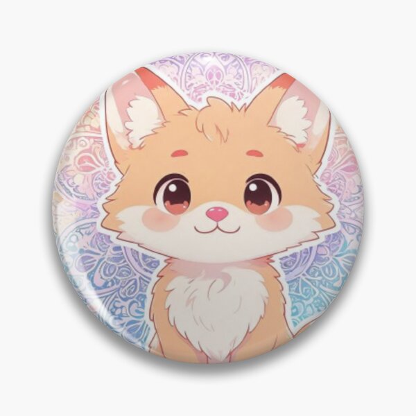 Item preview, Cute Kawaii Fox with Mandala Art designed and sold by Chromatic Artistry.