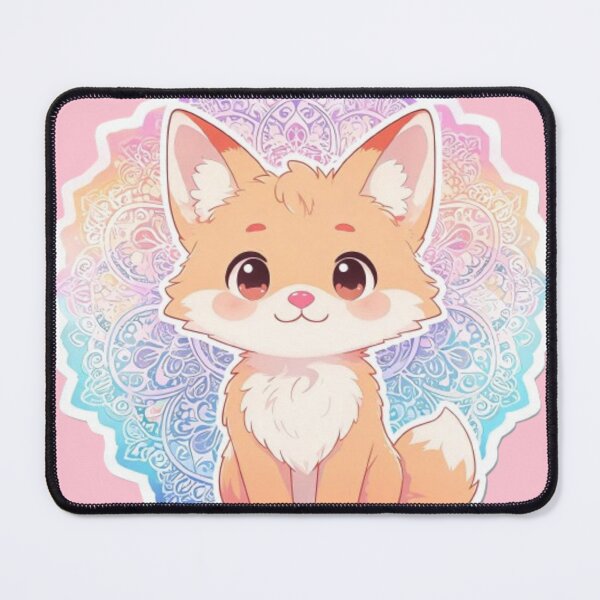 Item preview, Cute Kawaii Fox with Mandala Art designed and sold by Chromatic Artistry.