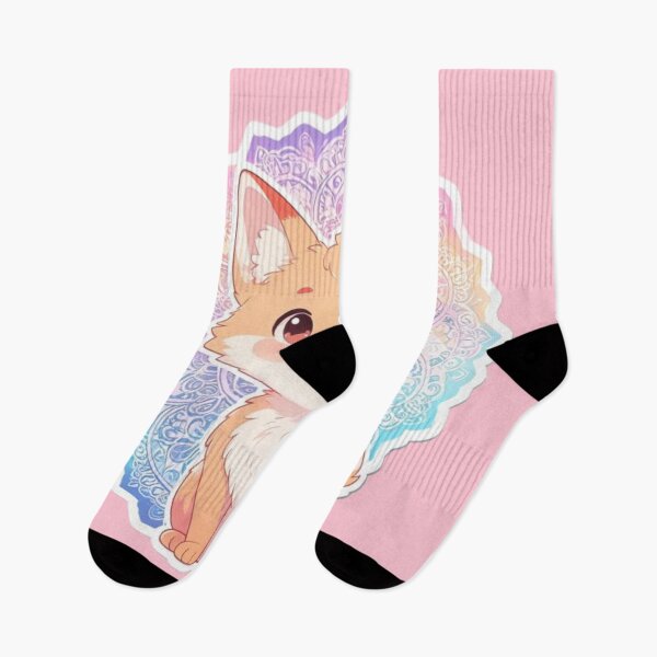 Item preview, Cute Kawaii Fox with Mandala Art designed and sold by Chromatic Artistry.