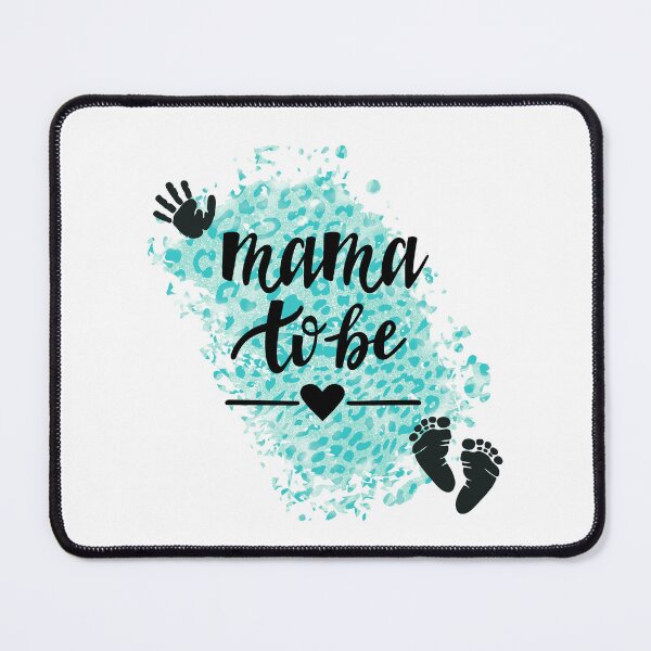 Item preview, Mama to Be with Hand & Footprints & Teal Leopard Print Background designed and sold by jeweleddesigns.