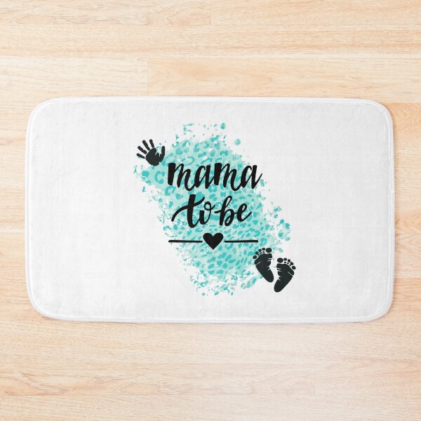 Item preview, Mama to Be with Hand & Footprints & Teal Leopard Print Background designed and sold by jeweleddesigns.
