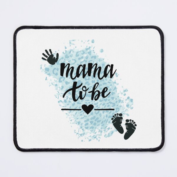 Item preview, Mama to Be with Hand & Footprints & Blue-gray Leopard Print Background designed and sold by jeweleddesigns.