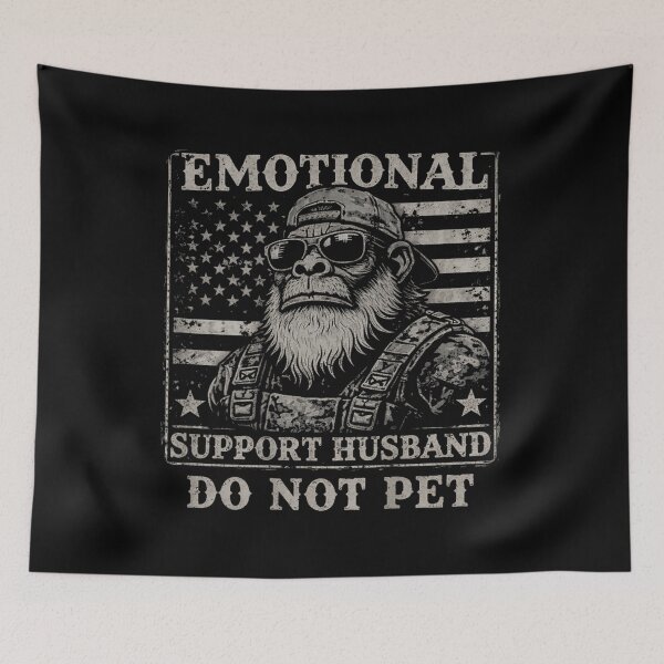 Item preview, Emotional Support Husband Do Not Pet Funny Patriotic Monkey USA designed and sold by Tanjaberto.