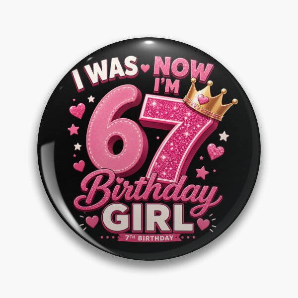 Item preview, I Was Now I’m 7 Birthday Girl – Cute Pink Glitter Birthday Design designed and sold by EichStore.