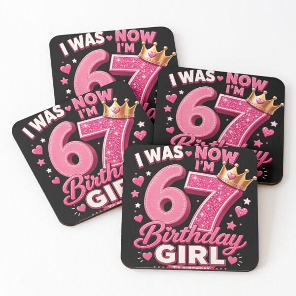 Item preview, I Was Now I’m 7 Birthday Girl – Cute Pink Glitter Birthday Design designed and sold by EichStore.