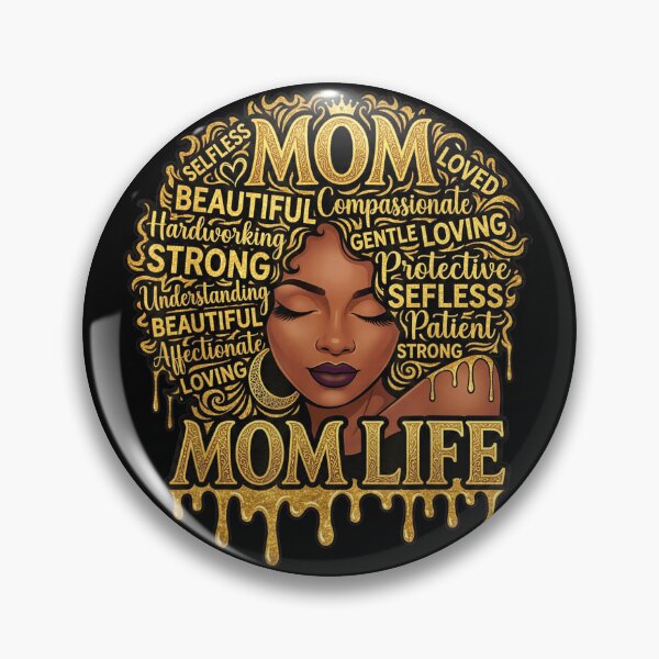 Item preview, Strong Beautiful Melanin Queen Mom Life Gold Glitter Afro Hair Art designed and sold by MassonCalepon.