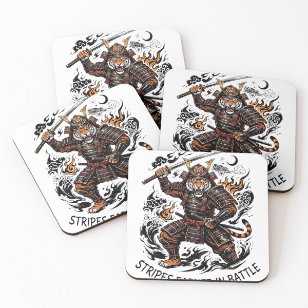 Item preview, Stripes Earned In Battle Tiger Samurai Warrior Art Print designed and sold by Sky-bully.