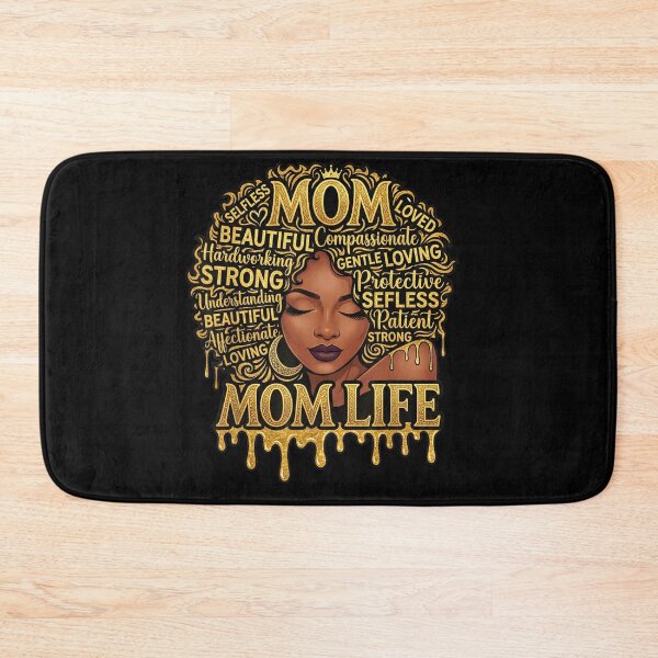 Item preview, Strong Beautiful Melanin Queen Mom Life Gold Glitter Afro Hair Art designed and sold by MassonCalepon.