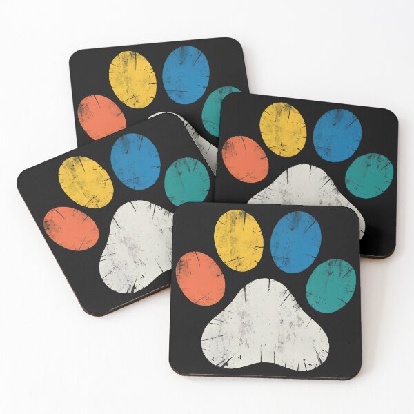 Item preview, Distressed Retro Paw Print Multicolor T-Shirt designed and sold by Dmo3HarkoArt.