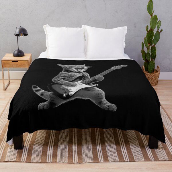 Item preview, Funny Rock And Roll Cat Playing Guitar Music Lover Vintage designed and sold by Tanjaberto.