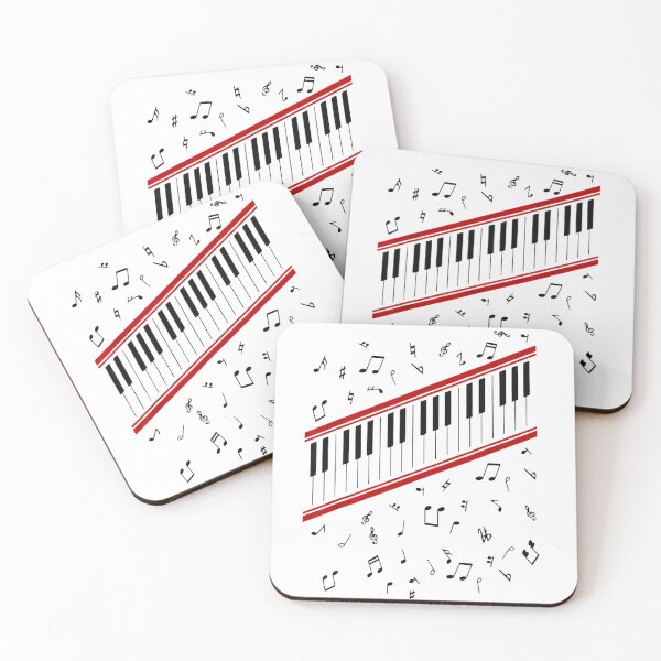 Item preview, Abstract Piano Keys Music Notes With Red Stripes Artistic Musical Design designed and sold by MassonCalepon.