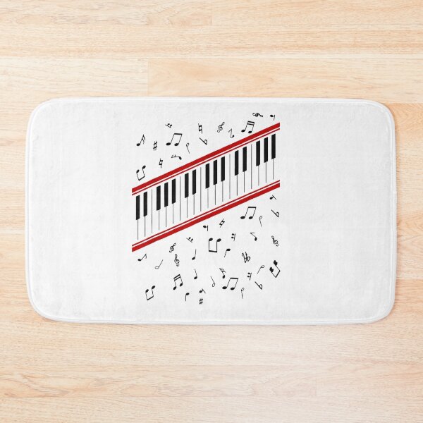 Item preview, Abstract Piano Keys Music Notes With Red Stripes Artistic Musical Design designed and sold by MassonCalepon.