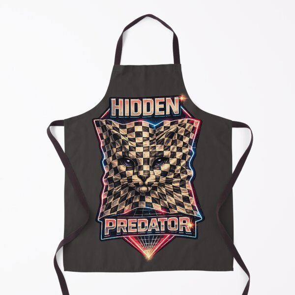 Item preview, Hidden Predator Cat Optical Neon Illusion T-Shirt | Checkerboard Cat Face | Dark Streetwear Design designed and sold by Irysek.