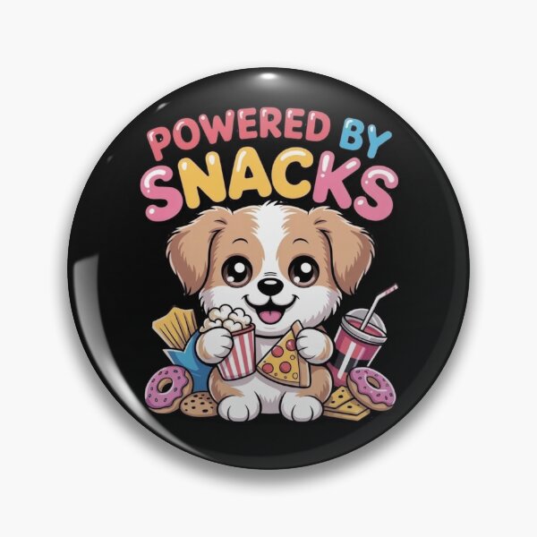 Item preview, Cute Puppy Powered by Snacks T-Shirt – Kawaii Dog Lover Graphic Tee designed and sold by RALYSHOP.