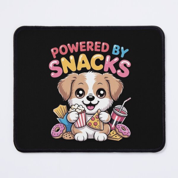 Item preview, Cute Puppy Powered by Snacks T-Shirt – Kawaii Dog Lover Graphic Tee designed and sold by RALYSHOP.