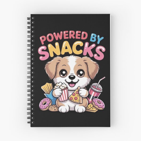 Item preview, Cute Puppy Powered by Snacks T-Shirt – Kawaii Dog Lover Graphic Tee designed and sold by RALYSHOP.