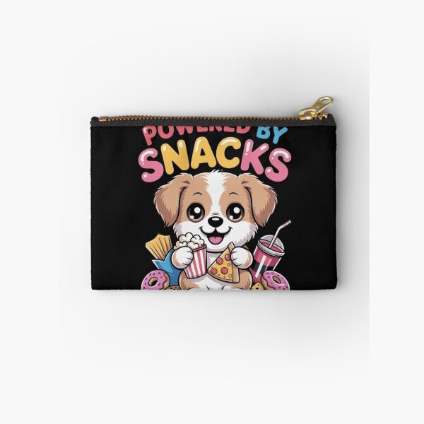 Item preview, Cute Puppy Powered by Snacks T-Shirt – Kawaii Dog Lover Graphic Tee designed and sold by RALYSHOP.