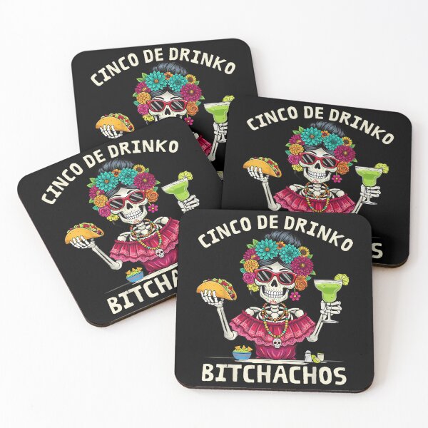 Item preview, Cinco De Drinko Skeleton Bitchachos With Taco Margarita and Floral Crown designed and sold by MassonCalepon.