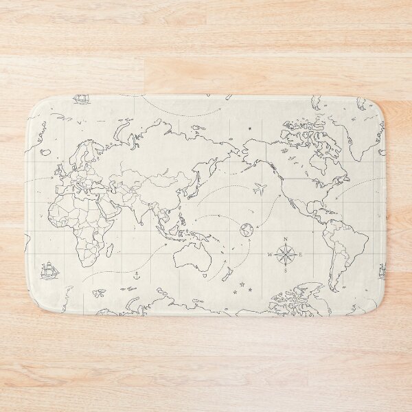Item preview, Vintage Minimalist World Map Adventure Wanderlust designed and sold by SplashTastic.