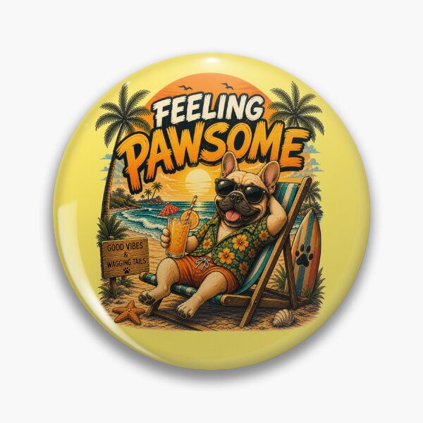 Item preview, Funny French Bulldog Beach Design – Feeling Pawsome Summer Vibes Vacation Dog designed and sold by PixelsPaws.