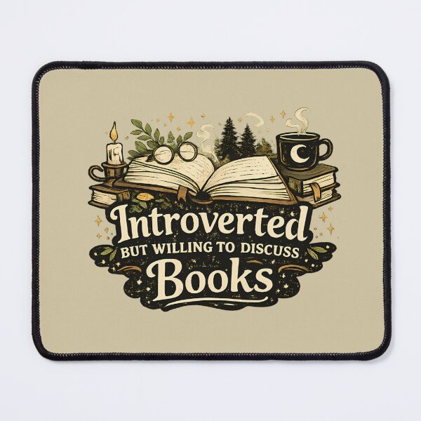 Item preview, Introverted but willing to discuss books - bookish aesthetic designed and sold by Fantasy Cache.