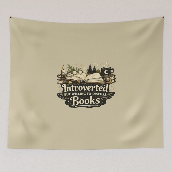 Item preview, Introverted but willing to discuss books - bookish aesthetic designed and sold by Fantasy Cache.