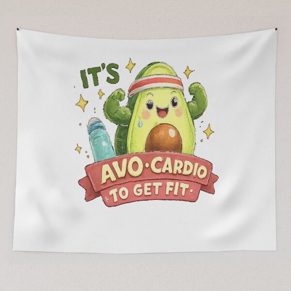 Item preview, Avocado Cardio to Get Fit – Motivating Fitness Avocado designed and sold by khawariweaves.