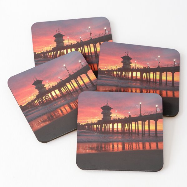 Item preview, Inferno Sunset at Huntington Beach Pier designed and sold by Kimberly Palmer.
