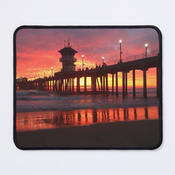 Item preview, Inferno Sunset at Huntington Beach Pier designed and sold by Kimberly Palmer.