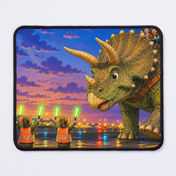 Item preview, Airport Crew Marshals Giant Dinosaur (Cartoonized) designed and sold by nikkolaus.